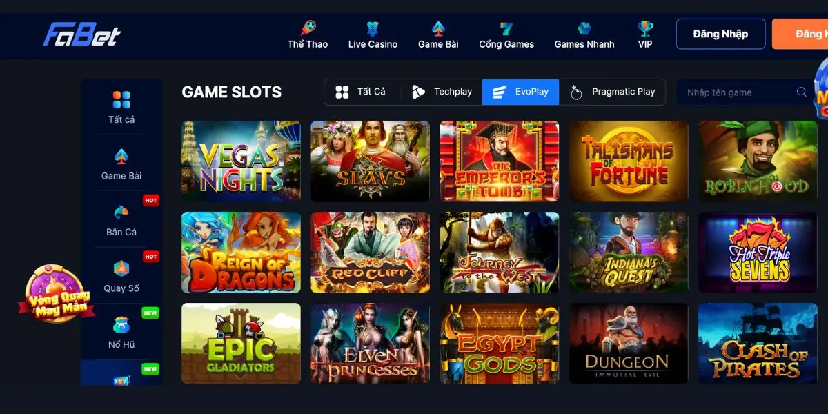 Sảnh Slot EvoPlay